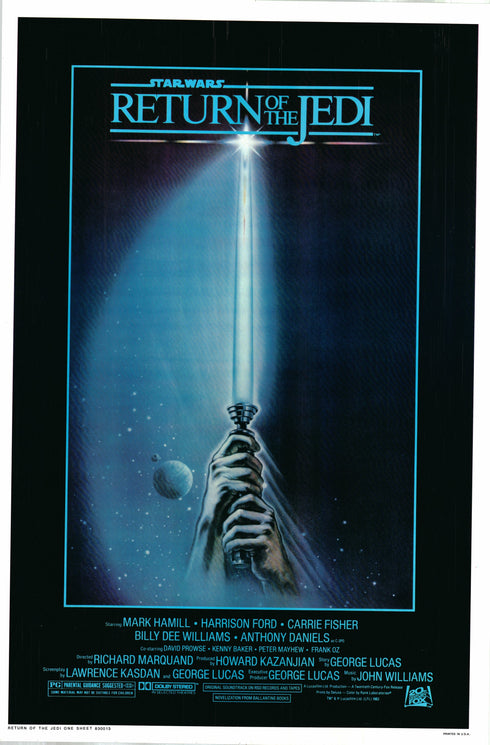 return of the jedi 1983 one sheet poster rolled a